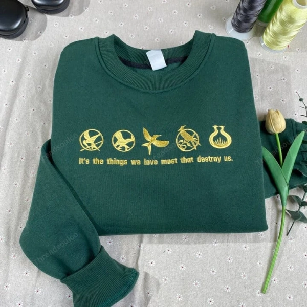 The Hunger Games Embroidered Sweatshirt and Hoodie