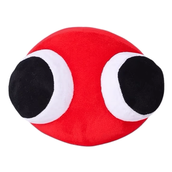 DSK Global Rainbow Friends Red Plush Toy – Chapter 2 Red Lookies Plush, Round 16 cm Stuffed Animal, Cute Collectible Game Plush for Kids and Adults, Kawaii Rainbow Friends Characters, Soft Cozy Toy