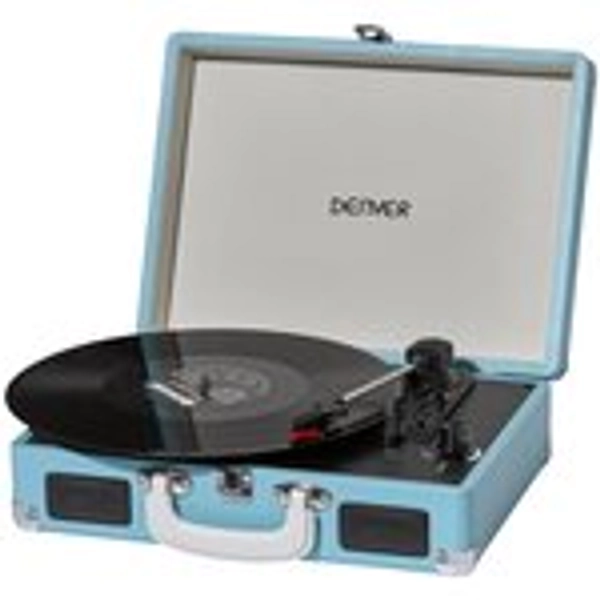 Gramofon DENVER VPL-120 Niebieski, Manualny, Napęd paskowy, USB, Wbudowane głośniki, Prędkość odtw. 33 1/3,45,78 obr./min