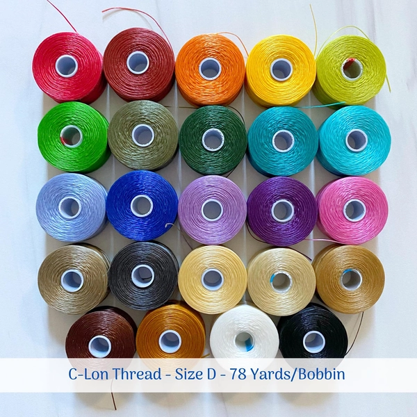C-Lon Thread - Size D - 78 yards/bobbin - Sold in 1 or 2 Bobbin Packs