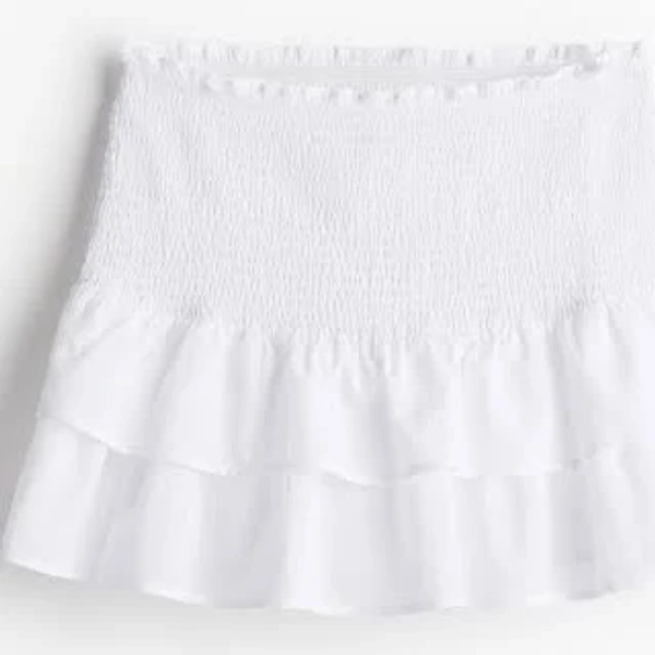 H&M Ladies Smocked-Waist Tiered Skirt