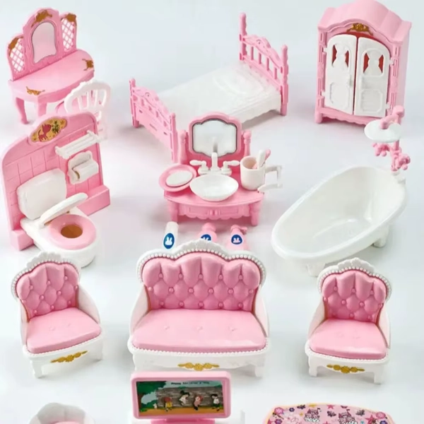 Hot Sale Cute Kawaii Pink 10 Items/Lot Miniature Dollhouse Furniture Accessory Kids Toys Kitchen Cooking Things For Girl Gifts - AliExpress 