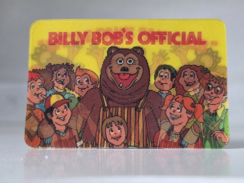 RARE Vintage 1984 Showbiz Pizza Billy Bob's Official Fan Club 3D Motion Card 