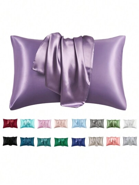 2 pcs Pillowcase for Hair and Skin, Silk Satin Pillowcase Pillow Cases Set of 2, Silky Pillow Cover with Envelope Closure