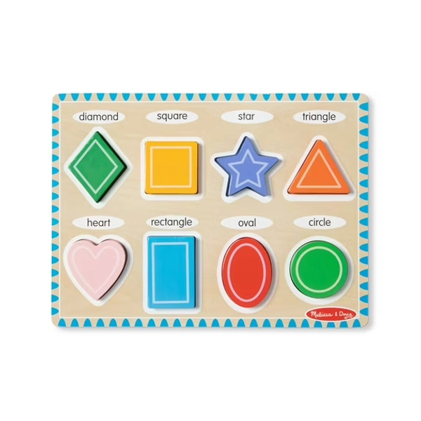 Melissa & Doug Shapes Wooden Chunky Puzzle (8 pcs) - FSC Certified