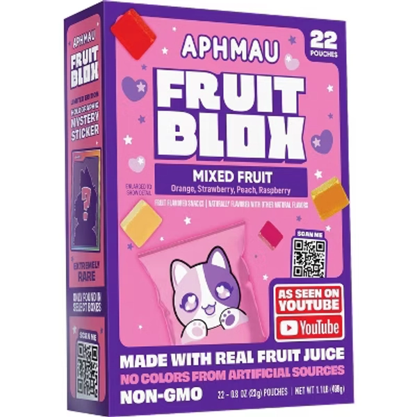 FruitBlox Aphmau Mixed Fruit Fruit Snacks - 17.6oz/22ct