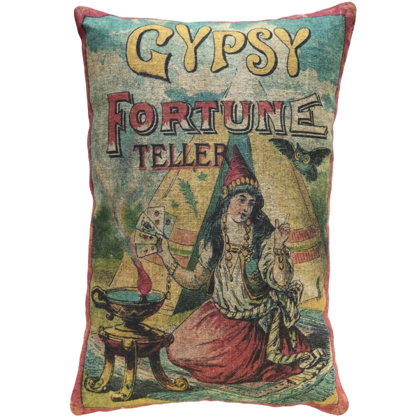  Gypsy Fortune Teller Linen Throw Pillow