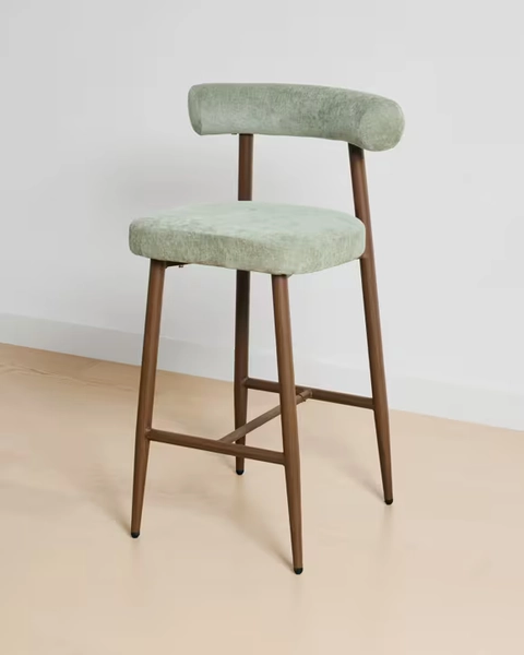 Henry Upholstered Bar Stool - Green - Green - Miscellaneous