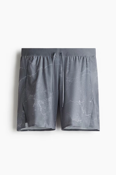 Double-Layered Sports Shorts with DryMove™ - Gray/marbled