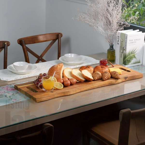 Howizz Howard Large Cutting Board for Kitchen - Acacia Solid Wood Cutting Board, Serving Board, Chopping Board with Juice Groove - Charcuterie Board with Easy Grip Handles 36" x 12" x 1" & Reviews | Wayfair