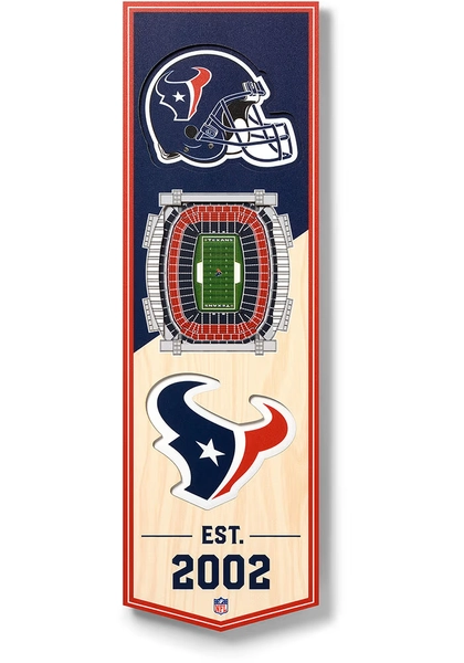 Houston Texans 6x19 inch 3D Stadium Sign - Red