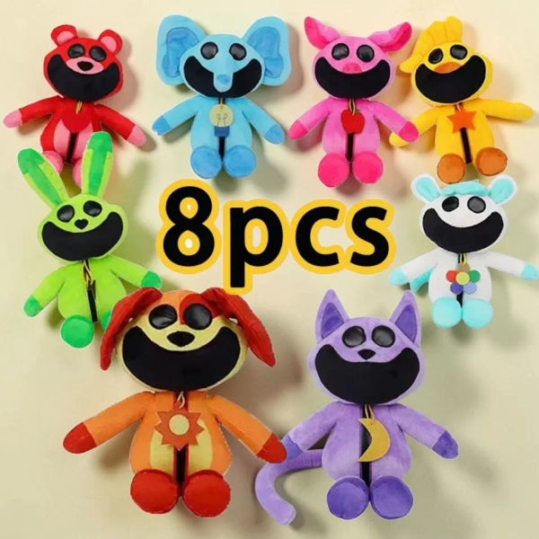 Set 8pcs Smiling Critters Plush Toy Monster Catnap Plush Poppi Playtime Plush Pillow Doll Toys for Game Fans