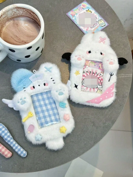 1 PC Plush Peripheral Card Holder Angel Cat Rabbit Campus Card Star Card Protective Cover Pendant Bus Card Holder