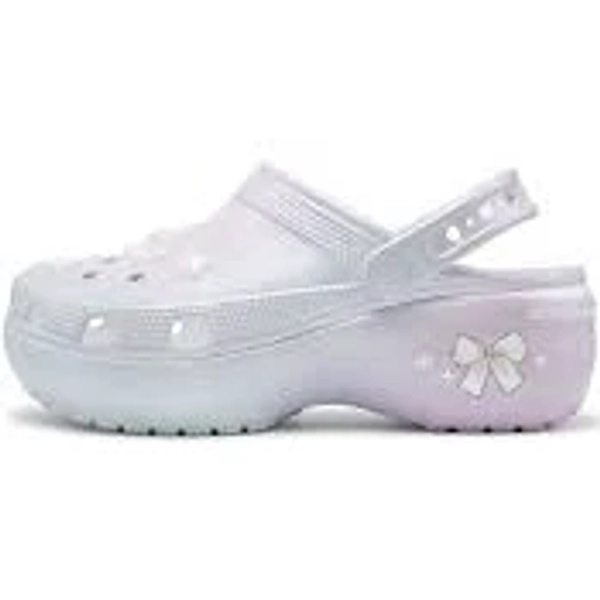 Custom Crocs Sliver Pink Bows And Stars Decoration