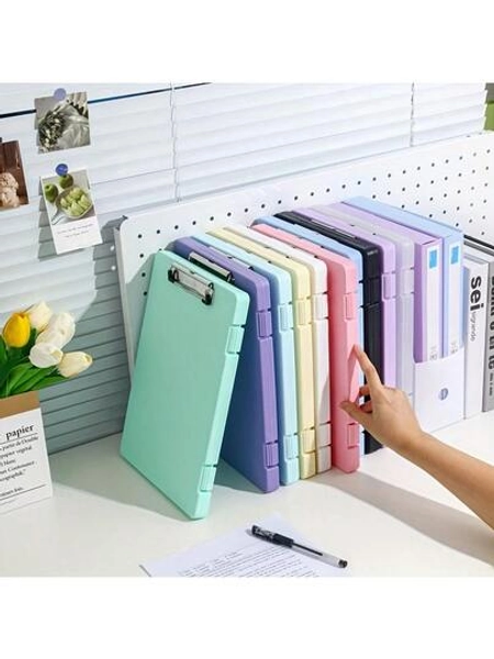1 Large Capacity Folder With Storage Box - Heavy-Duty Folder Organizer, File Folder, Suitable For Office, Sheet Music, And Exam Papers - Practical Plastic Desktop Organizer