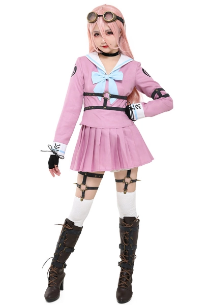 Danganronpa V3 Killing Harmony Iruma Miu School Uniform Cosplay Costume with Belts Set