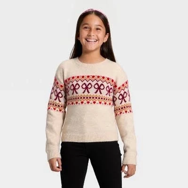 Cat & Jack Girls' Fair Isle Pullover Sweater