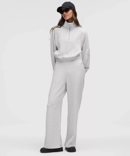 Scuba Mid-Rise Wide-Leg Pant *Waffle - Heathered Core Ultra Light Grey - S