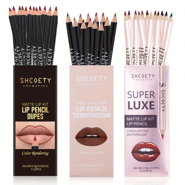 36-piece Matte Lip Liner Set, Lip Contouring Lipstick Pen, Non-stick Lip Liner Three-piece Set, Makeup Holiday Gift Box