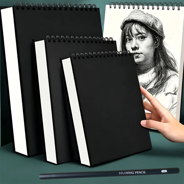 2pcs Set: Include One Sketch Book and One Professional Sketching Pencil, Top Spiral Bound Sketch Pad, 1pc 30-Sheets, Acid Free Art Sketchbook Artistic Drawing Painting Writing Paper for Beginners Artists As Christmas Gift Easter Gift -Winter