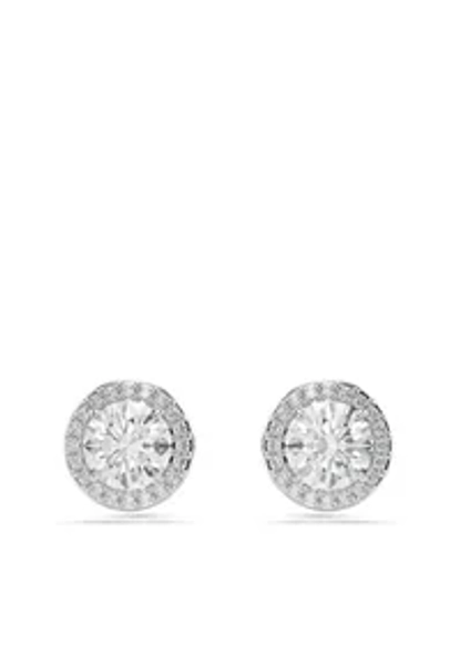 UNA STUD EARRINGS ROUND CUT PAVÉ - Orecchini - silver-coloured