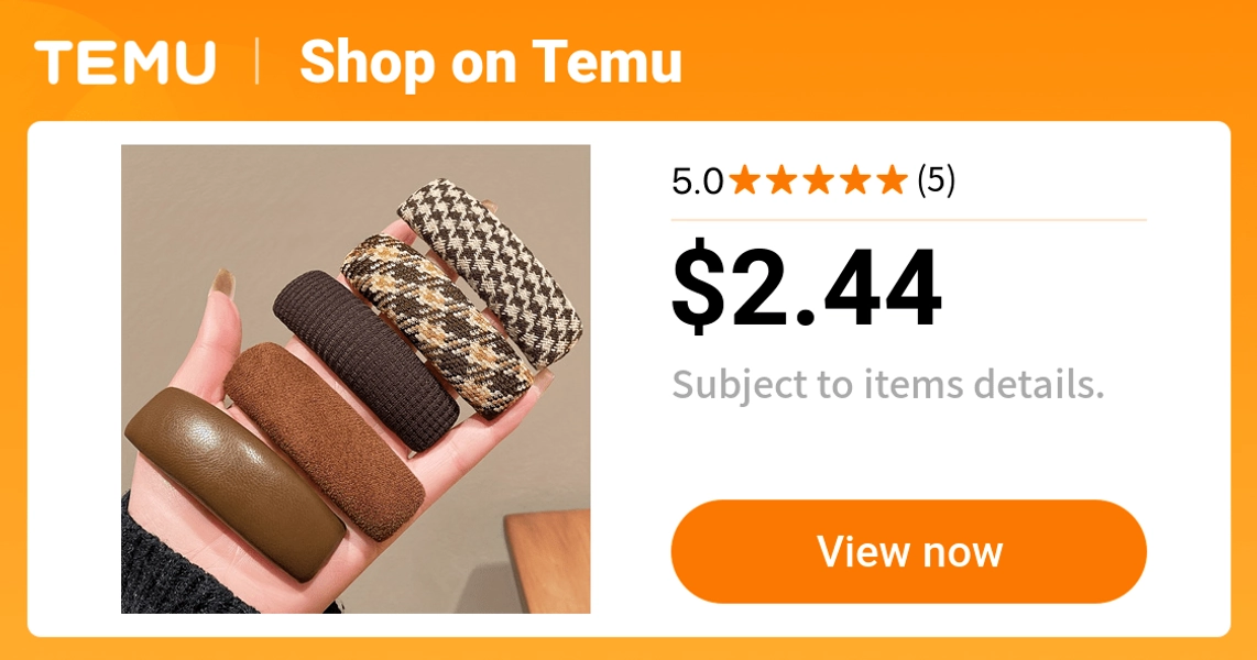 5pcs set large brown hair clips elegant rectangular hair - Temu