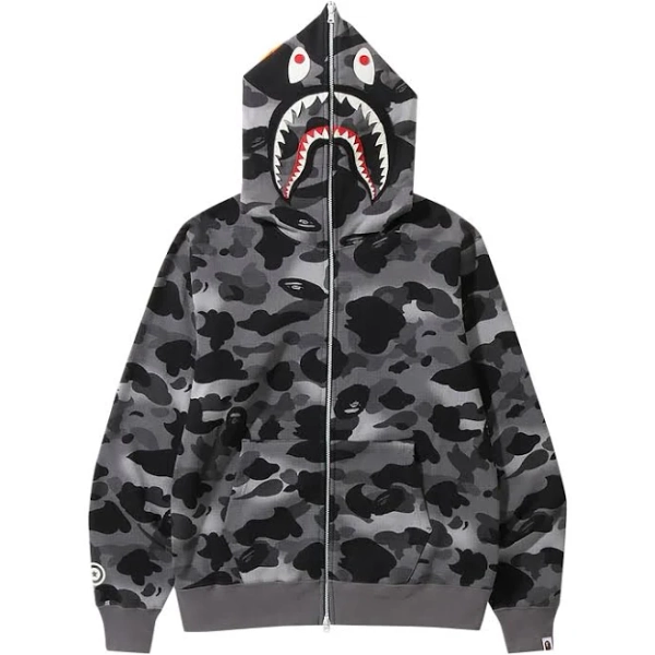 Bape Men's Grid Camo Shark Hoodie