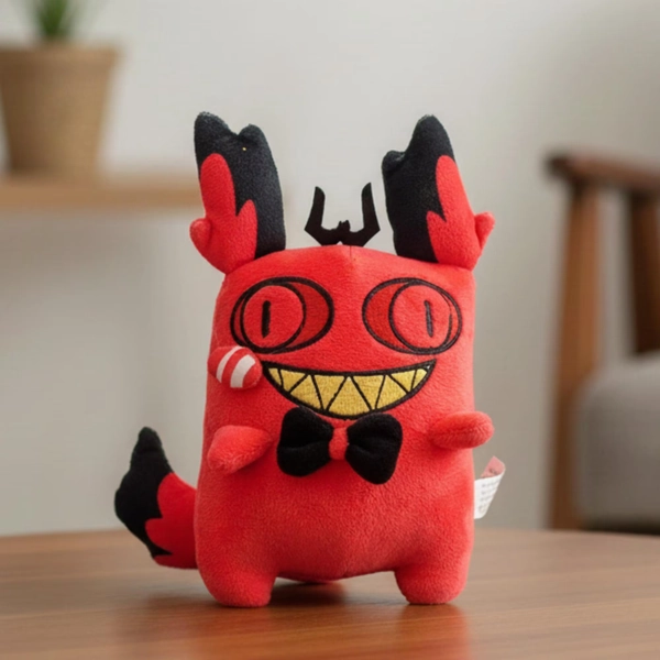 Handmade Alastor Plush Doll | Hazbin Hotel Inspired Stuffed Toy | 20cm Soft Demon Plush | Cartoon Character Gift