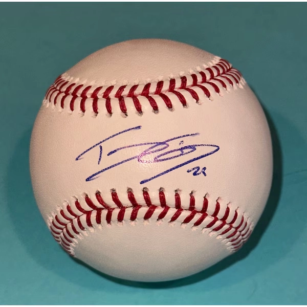 TJ FRIEDL (Cincinnati Reds) Signed Official MLB Baseball Beckett (BAS)