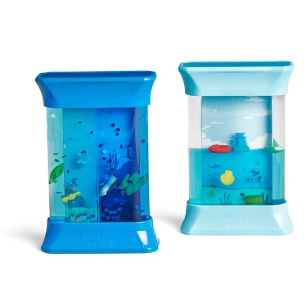 hand2mind Exploring Ocean Forces Sensory Bottles, Calming Corner Items Kids, Fidget Toys for Kids