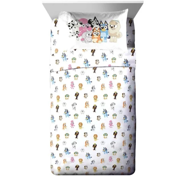 Jay Franco Bluey Sister Sleepytime Toddler Bed Set