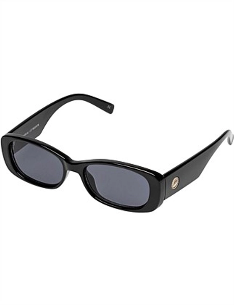 Unreal! Bold Rectangular Sunglasses - shiny black