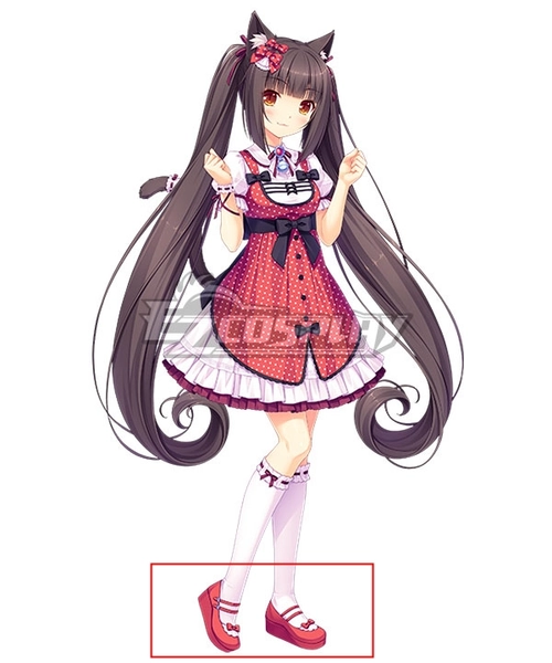 Nekopara Chocola Red White Cosplay Shoes