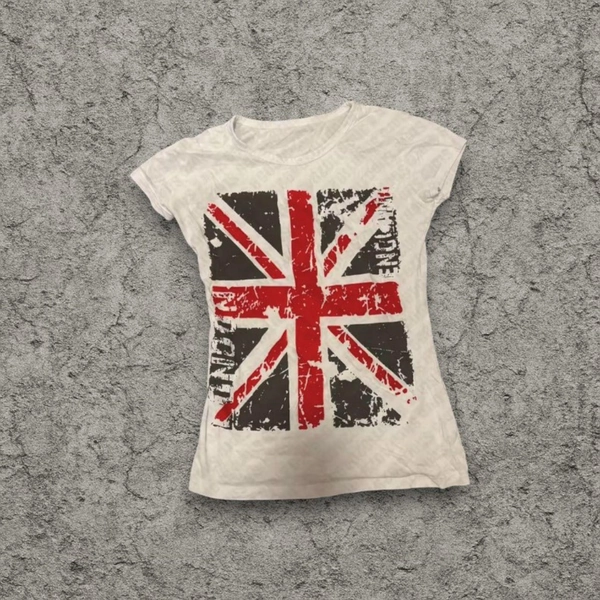 2000s Punk Women Short Sleeve crop top
