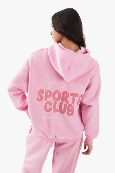 DSGN Studio Sports Bubble Slogan Oversized Hoodie