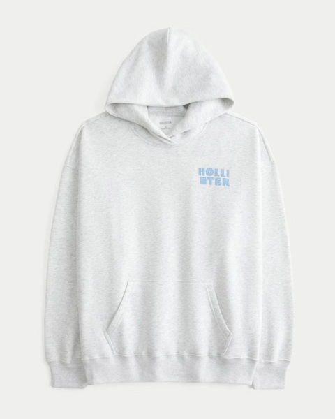 Hollister Feel Good Oversized Logo Graphic Hoodie