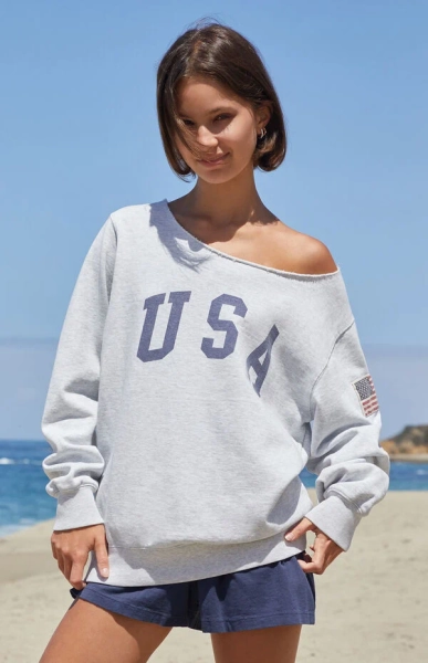 Stelle USA Off-The-Shoulder Sweatshirt