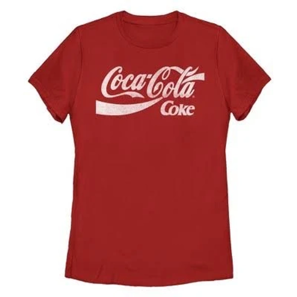 Coca-Cola Women's Distressed Classic Logos Graphic T-Shirt