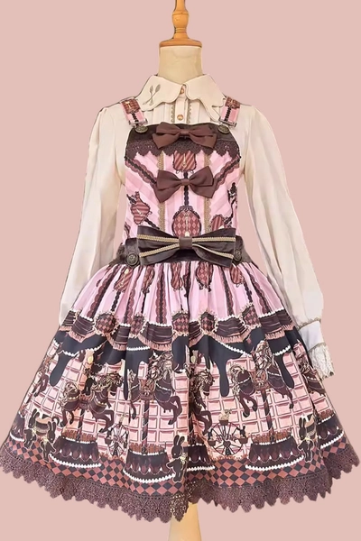 Lolita Salopette Choco Horse Dress in Pink - Infanta