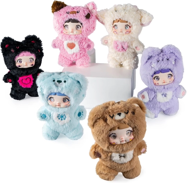 Nommi Blind Box Plush Doll, Nommi Loveliness Never Ends Series Plush Blind Box 1PC (1 of 7 Possible Styles), Nommi Cute Figures Collectible Toys Birthday Gifts for Nommi Fans
