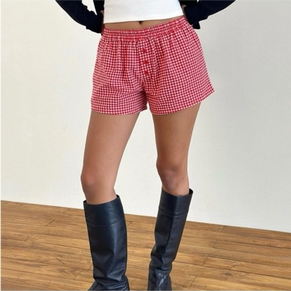 Motel Rocks Red Gingham Shorts