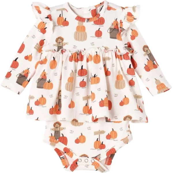Pumpkin Patch Skirted Bodysuit