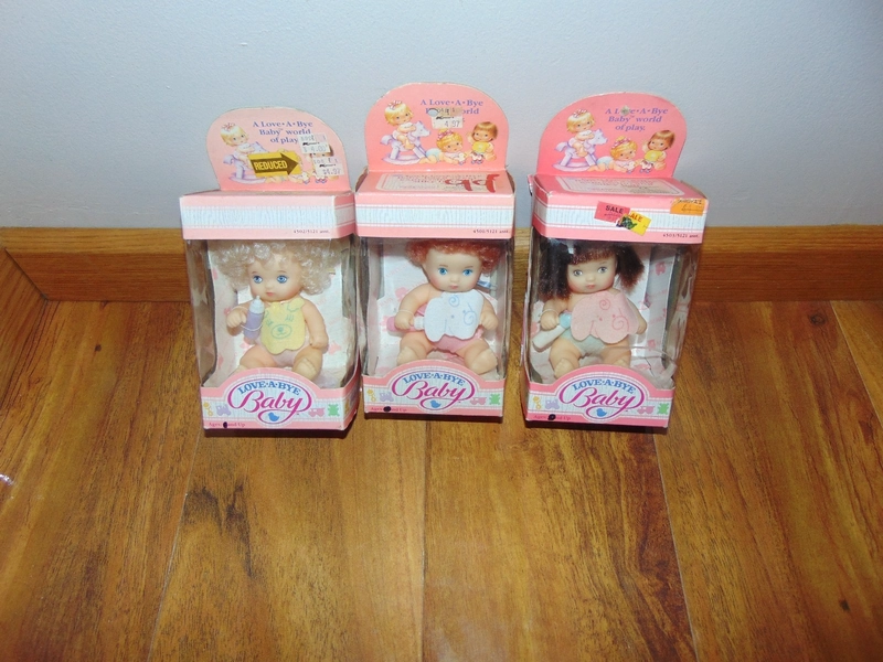 3 Vintage Hasbro Love-A-Bye Baby Dolls Complete in Boxes Original Toy 1980s