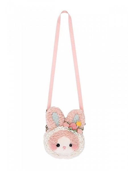 [£35.93]Lolita Rabbit Kawaii Crossbody Bag with Strawberry Decoration