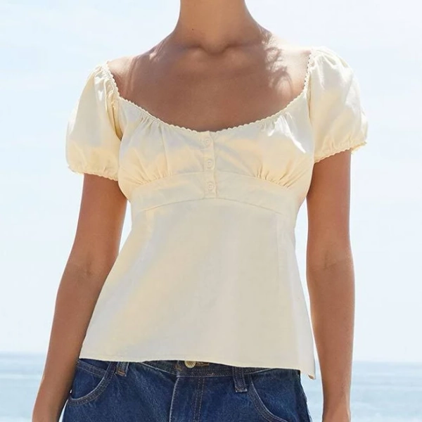 John Galt Women's Yellow Blair Short Sleeve Top