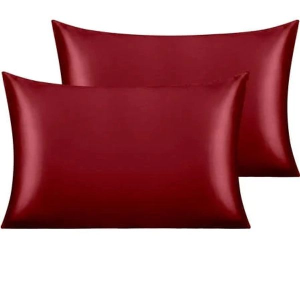 NTBAY 2 Pack Soft Silky Satin Pillowcases for Hair and Skin with Envelope Closure