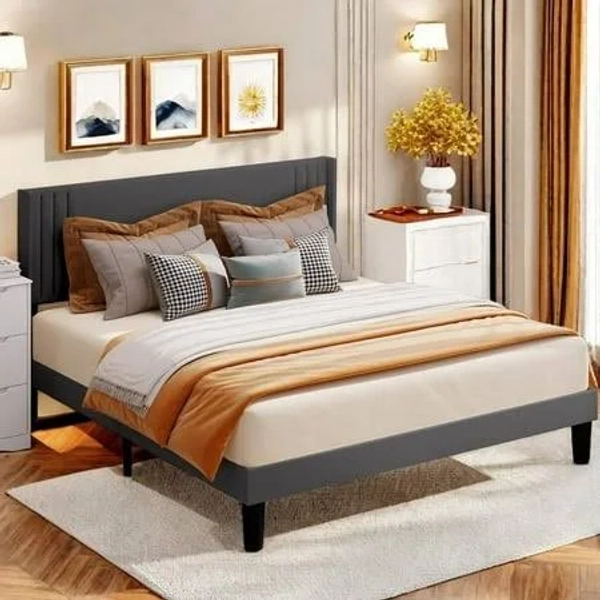 Lofka Full Upholstered Headboard Bed Frame