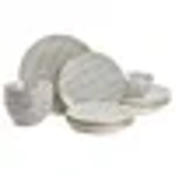 Thyme & Table TT0061 Dinnerware Black & White Medallion Stoneware, 12 Piece Set