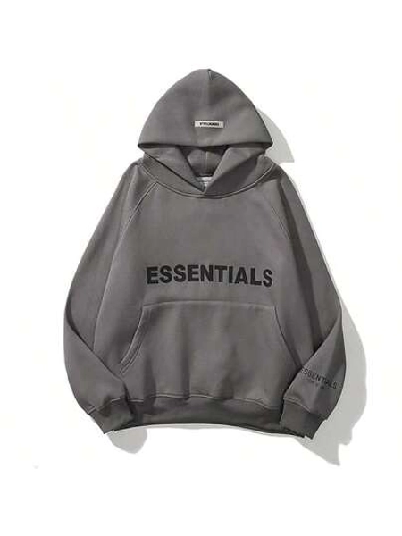 Essentials ESSENTIALS Pullover Hoodie Cotton Blend Adult Men Oversized Pocket Sweatshirt Women'S Outdoor Indoor Printed Hoodie