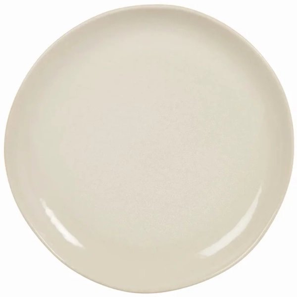 Plato plano de cerámica beige